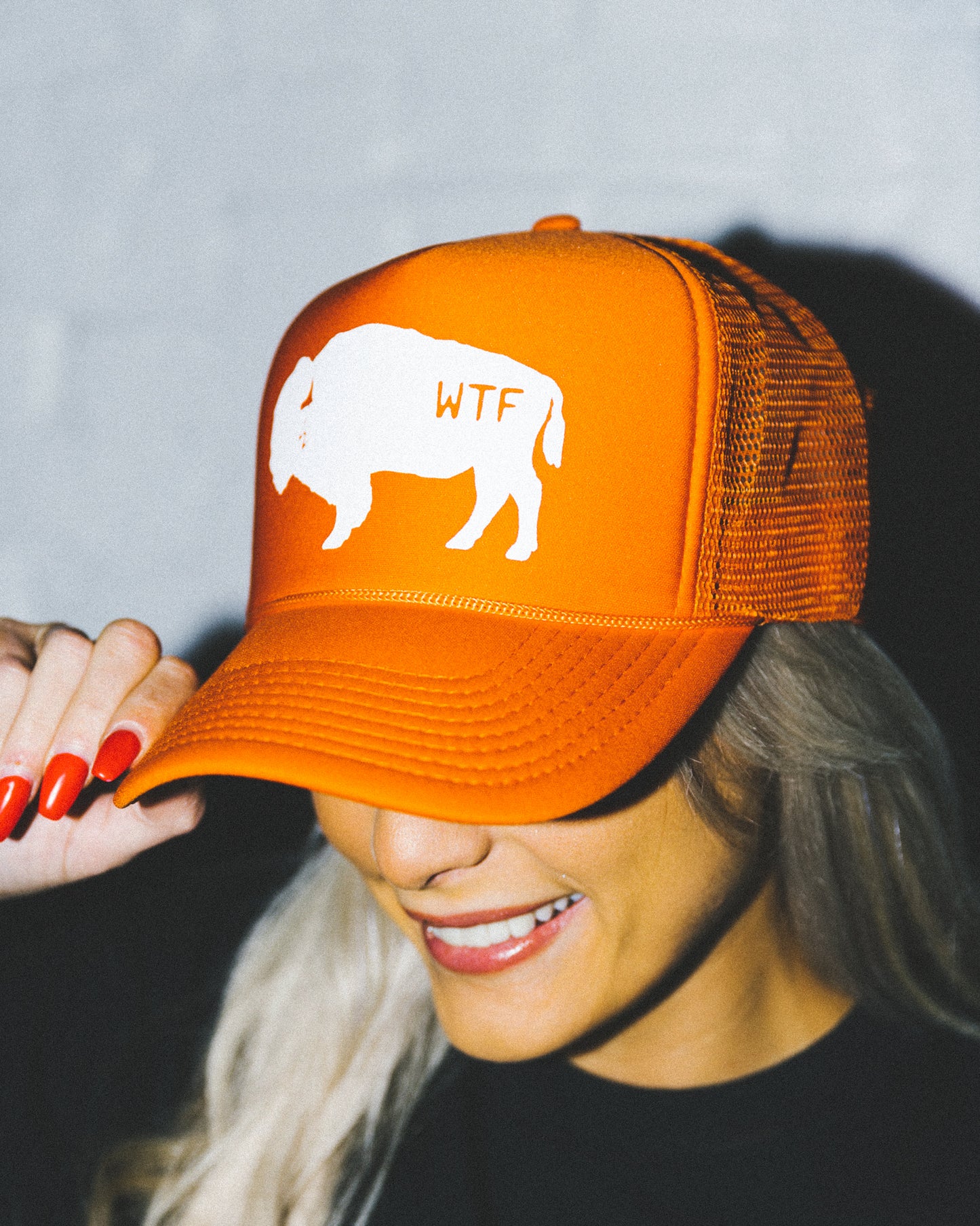 Bison Trucker Hat (Orange)